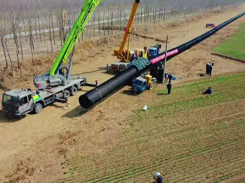 Large-diameter Shunfang water-transfer pipeline under construction