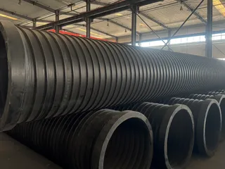 Reinforced PE composite pressure pipes stored in the factory
