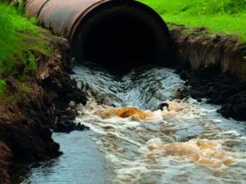 Gravity sewer outfall discharging water